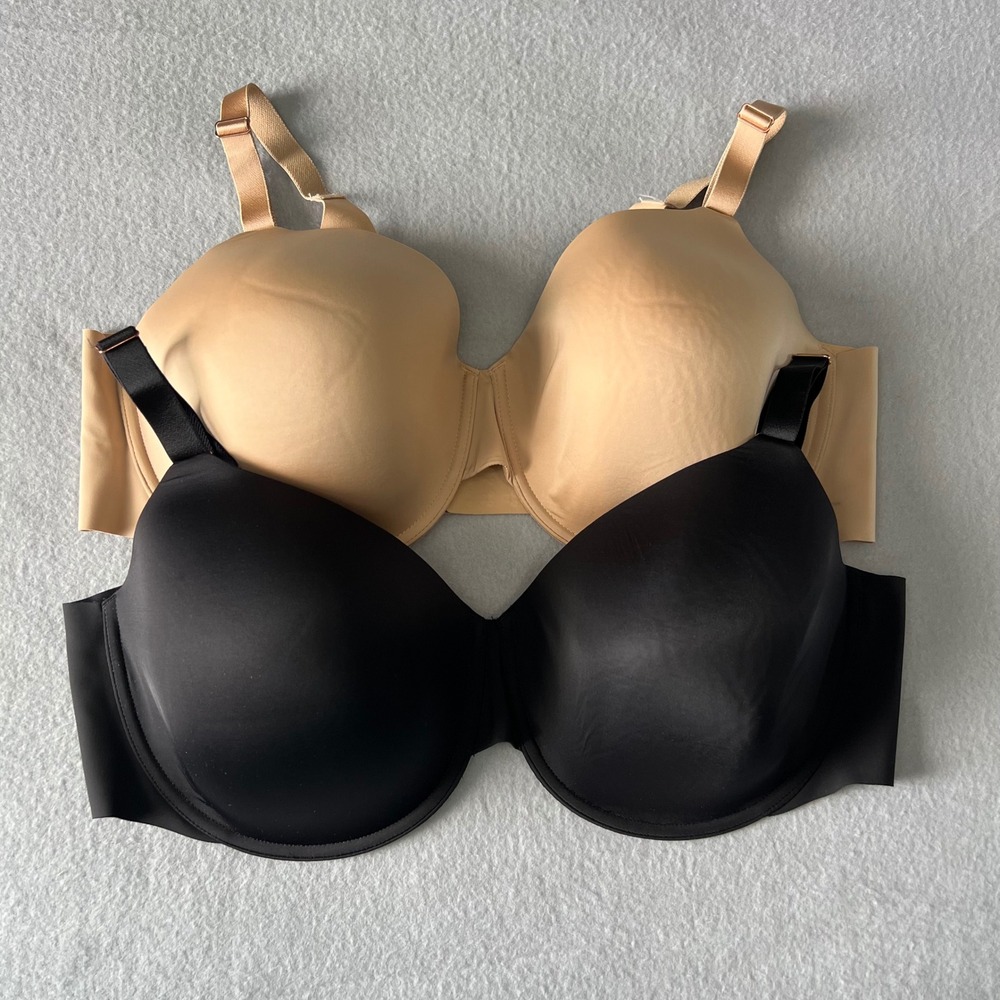 Soma Vanishing 360 Perfect Coverage Bras Bundle of 2 Size 44DD Black Nude NEW‎